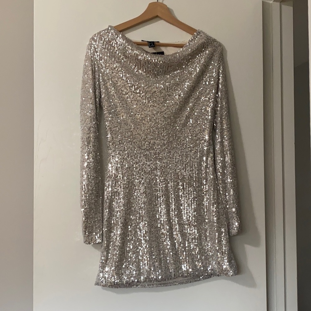 Silver sequin dress